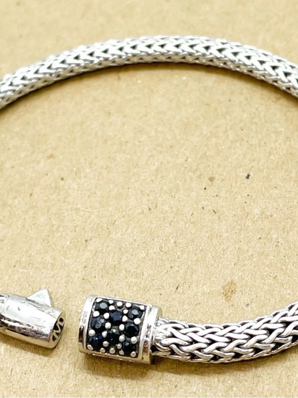 John Hardy Silver Icon Bracelet with Black Pavé Bead
